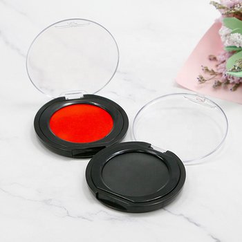 圓形印泥台-透明塑料蓋印泥盒_0
